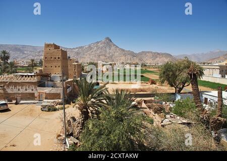 The arab village close Najran, Asir region, Saudi Arabia Stock Photo