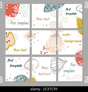 Big editable puzzle template for social media post templates. Instagram business, fashion, brand ad templates collection for posts and stories adverti Stock Vector