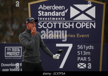 Scotland's Grant Forrest during the first round of the Aberdeen Standard Investments Scottish Open at the The Renaissance Club, North Berwick. Stock Photo