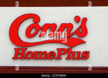A Conn's store logo is seen in Westminster, Colorado December 9, 2014.  Texas-based electronics and home appliance retailer Conn's Inc reported a quarterly loss, withdrew its 2015 profit forecast, and said its chief financial officer had resigned as its mainly low-income customers struggle with credit payments. REUTERS/Rick Wilking (UNITED STATES - Tags: BUSINESS LOGO)
