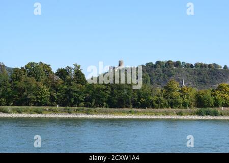 view to Burg Lahneck Stock Photo