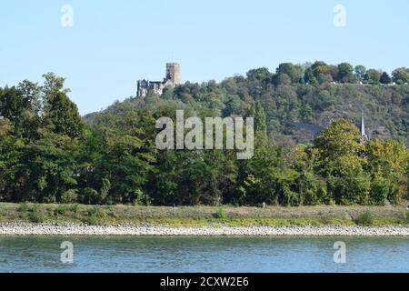 view to Burg Lahneck Stock Photo