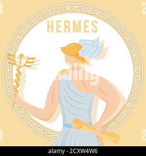 Hermes yellow social media post mockup Stock Vector