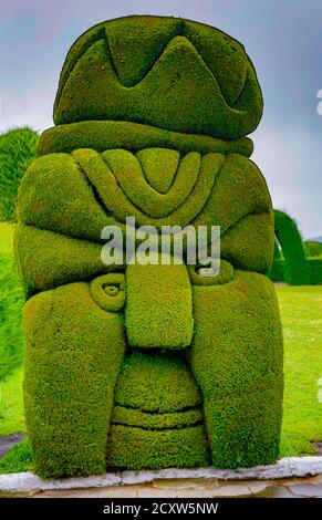 Tulum, Ecuador, Dec 11, 2017 - Exotic topiary created in Tulum cemetary in the North of Ecuador Stock Photo