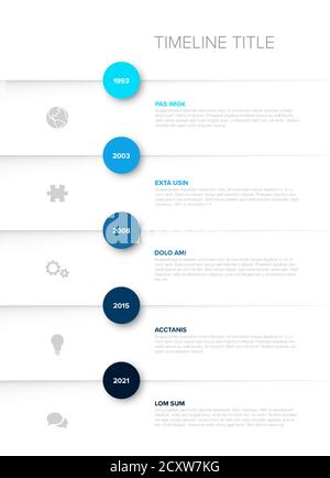 Simple light vertical timeline template with color year blocks big ...