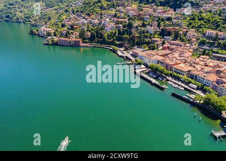 Dervio - Lake Como (IT) - Aerial view Stock Photo
