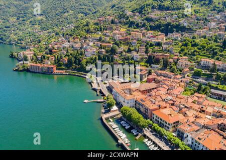Dervio - Lake Como (IT) - Aerial view Stock Photo