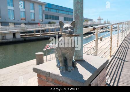 viareggio statue of a cat on the pier. High quality photo Stock Photo