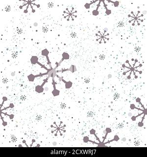 Cute Winter Seamless Pattern with Snowflakes. Vector Illustration. Stock Vector