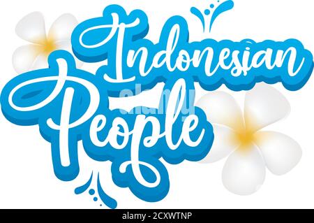 Indonesian people flat poster vector template Stock Vector