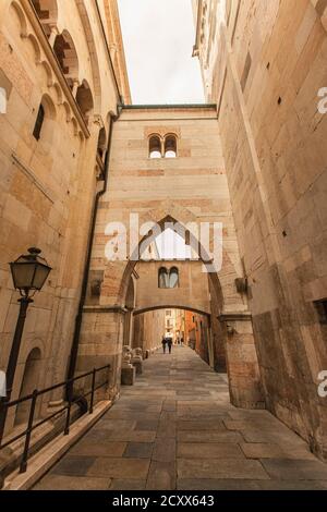 Duomo of Modena arcades 2 Stock Photo