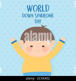 world down syndrome day little boy character vector illustration Stock Vector