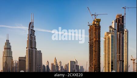 ABU DHABI, UAE, MAR 22, 2018: New skyscrapers are being built rapidly throughout Abu Dhabi Stock Photo