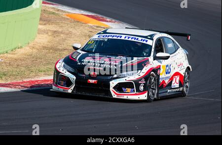 Vallelunga, Rome, Italy, 11 september 2020. TCR Championship. Honda civic in action at turn on circuit Stock Photo