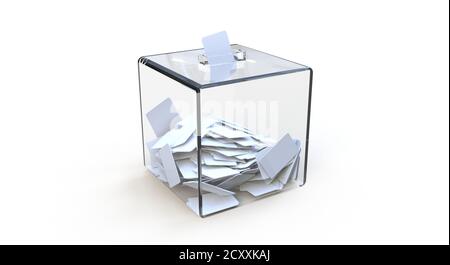 ballot box on white background - 3D rendering Stock Photo - Alamy