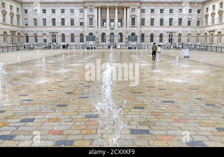 London, England, UK. Somerset House (Strand) Fountains in the courtyard Stock Photo