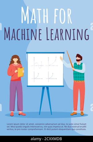 Math for machine learning poster vector template Stock Vector