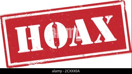 red grungy HOAX label or stamp isolated on white background vector illustration Stock Vector