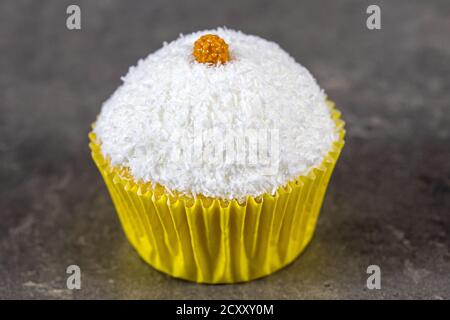 a close up coconut cupcake Stock Photo
