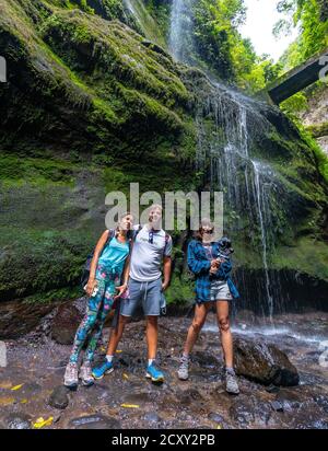 Shot of tourists in Los Tinos Natural Park, Canary Islands, Spain Stock Photo