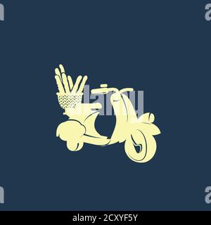 Vespa vector illustration. Scooter icon. Scooter logo. Vector Stock Vector