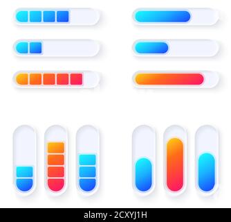 Gauge levels UI elements kit Stock Vector