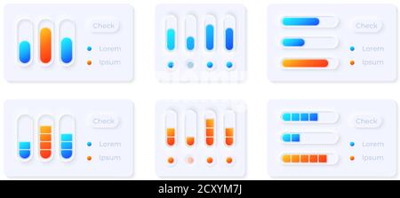 Media settings UI elements kit Stock Vector