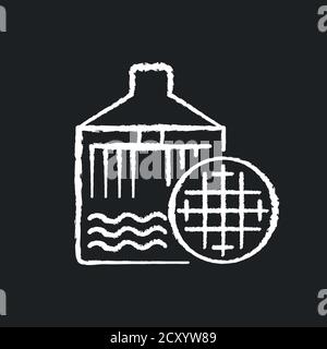 Filtering chalk white icon on black background Stock Vector