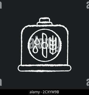 Brewers yeast chalk white icon on black background Stock Vector