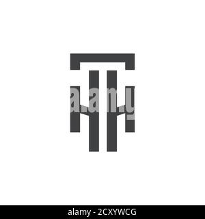 H,T letters of the alphabet vector logo. HT emblem. H letter, T letter geometric emblem. vector Stock Vector