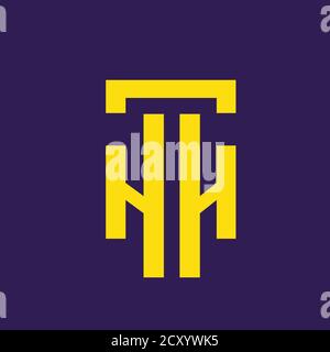 H,T letters of the alphabet vector logo. HT emblem. H letter, T letter geometric emblem. vector Stock Vector