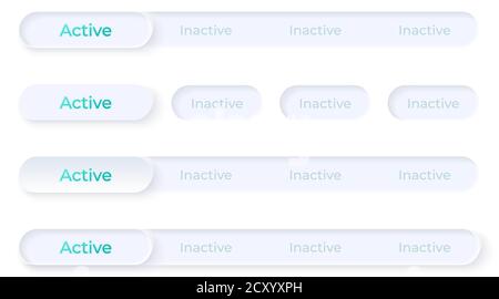Activate and disable buttons UI elements kit Stock Vector