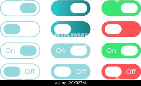 Colourful switches UI elements kit Stock Vector