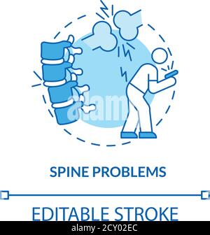 Spine problems concept icon Stock Vector