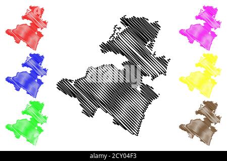 Saint John City (Canada, New Brunswick Province) map vector illustration, scribble sketch City of Saint John map Stock Vector