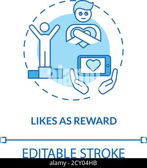 Likes as reward concept icon Stock Vector