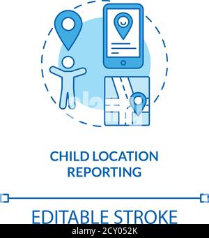 Child location reporting concept icon Stock Vector