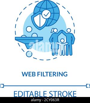 Web filtering concept icon Stock Vector