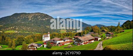 DE - BAVARIA: Picturesque village of Wamberg (1,000 metres above sea level) near Garmisch-Partenkirchen  (HDR-Image) Stock Photo