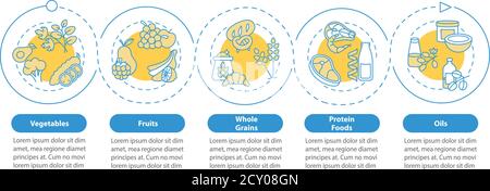 Vegetarian diet components vector infographic template Stock Vector