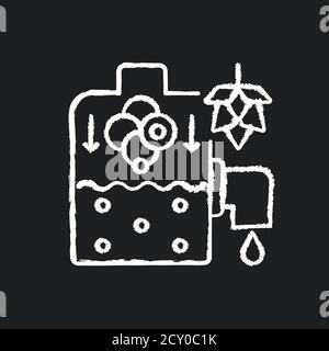 Lautering chalk white icon on black background Stock Vector