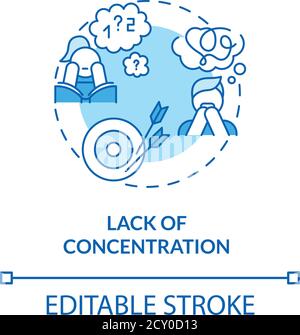 Concentration loss concept icon Stock Vector