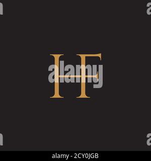 H,F letters of the alphabet vector logo. HF emblem. H letter, F letter geometric emblem. vector Stock Vector