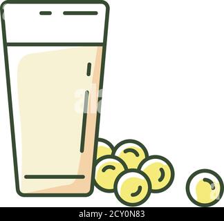 Soy milk RGB color icon Stock Vector