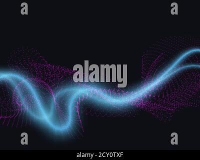 Abstract digital wave particles. Futuristic vector illustration. Technology concept. Abstract background. Stock Vector