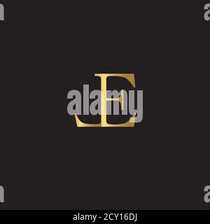 L, E letters vector logo. L,E letters monogram. L,E emblem Stock Vector