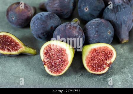 several figs on a gray background Stock Photo