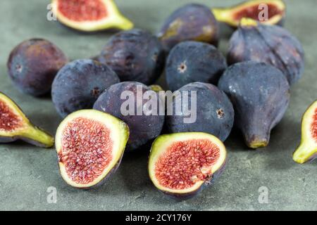 several figs on a gray background Stock Photo