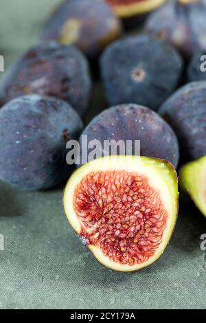several figs on a gray background Stock Photo