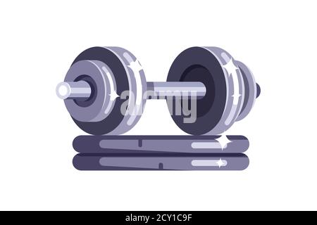 Pancake dumbbell icon on white background in flat style. Stock Vector